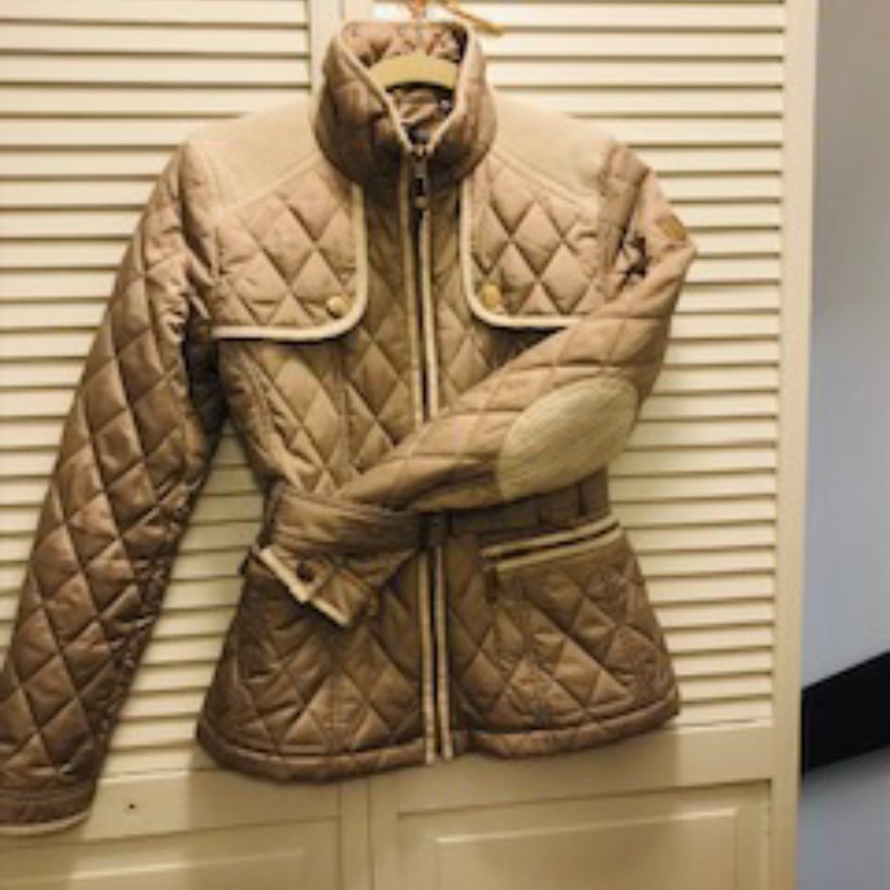 Vince Camuto  quilted nylon and leather jacket